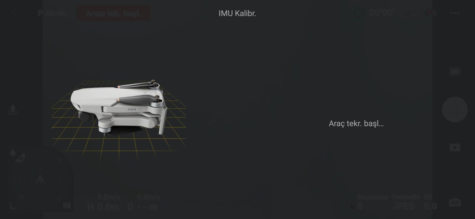 IMU kalibrasyonu sırasında drone'u konumlandırma talimatları