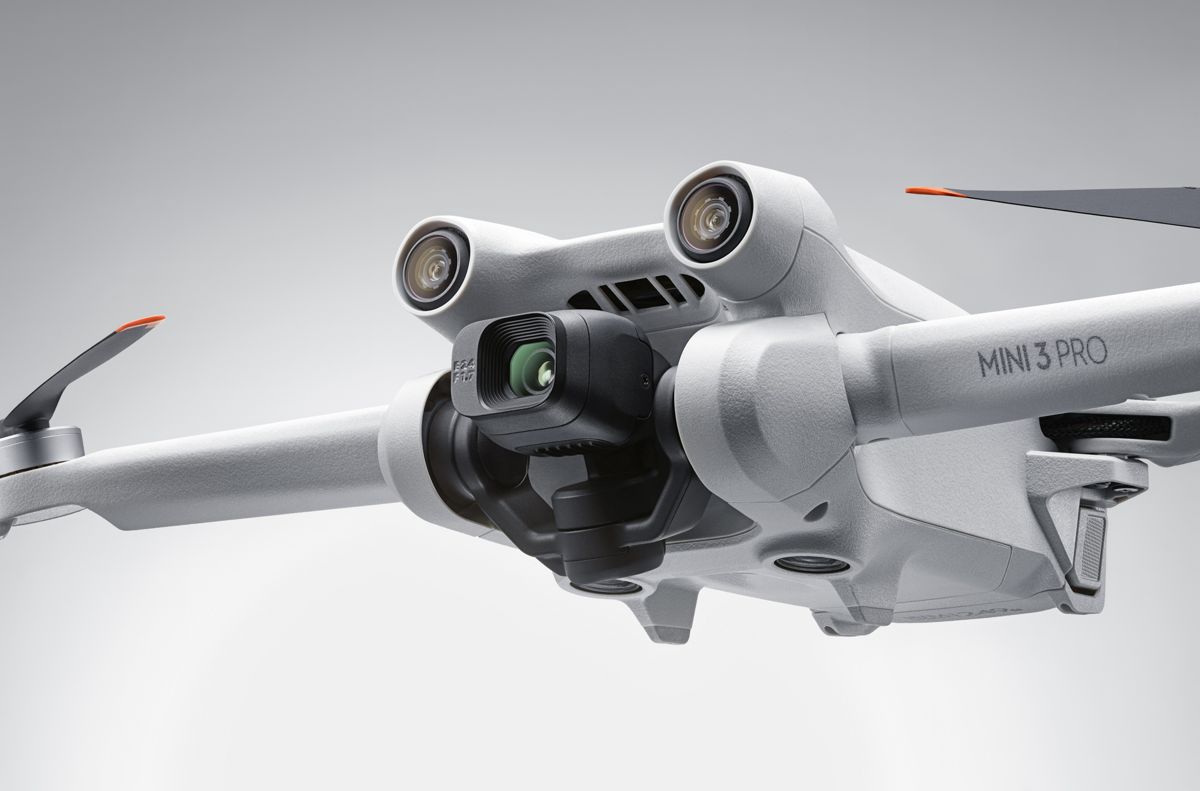 DJI Mini 3 Pro'nun kamerasının yakın çekim görüntüsü